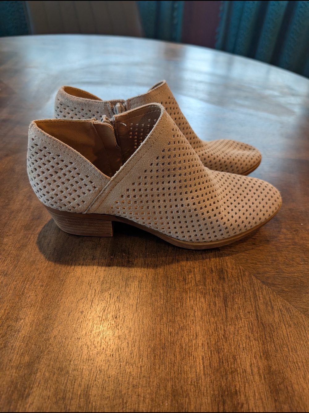 Lucky Brand Taupe Suede Ankle Booties